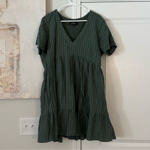 Lulu's Green Textured Mini Dress